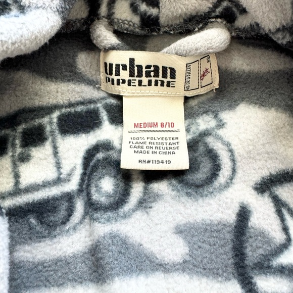 Urban Pipeline Boys Camo and Truck Gray Black Soft Fleece Bathrobe M 10/12 Robe - Picture 5 of 15